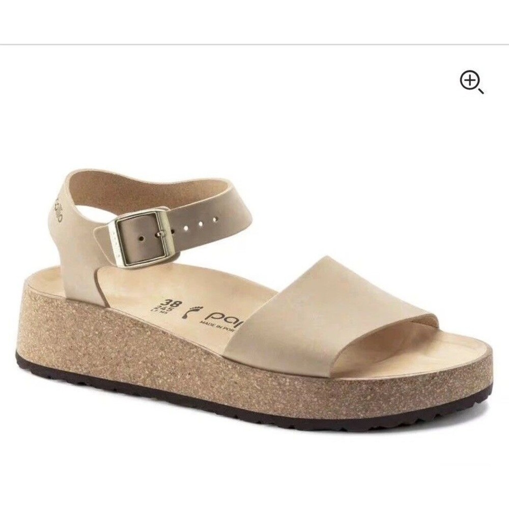 Birkenstock Papillio Glenda Ankle Strap Women's Sandals Sand Nubuck Size 8 US